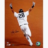 Melky Cabrera Yankees Autographed Home Run Celebration Rounding First Base 16 x 20 Photograph (