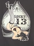 Lucky 13 SuzetteT Shirt Mens Pin Up Girl T Shirt Ace of Spades, Naughty Pin Up Girl Rockabilly T Med. - 3X