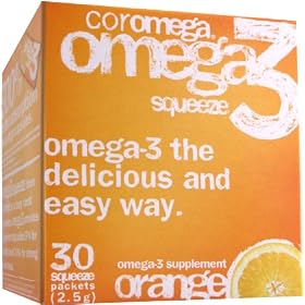 Coromega Omega-3 Supplement, Orange Flavor, Squeeze Packets, 30-Count Box by Coromega