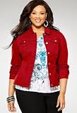 51UUsqYg39L. SL160  Avenue Plus Size Colored Woven Denim Jacket