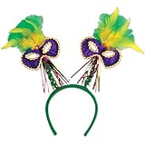 Mardi Gras Mask w/Feathers Boppers