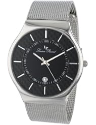 Lucien Piccard Womens LP-110841-01  Black Textured Dial Stainless Steel Watch