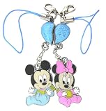 ディズニー『ベイビーミッキー＆ベイビーミニー』ハートキャラペアストラップ/2個セット