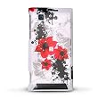 Back Cover for Motorola Devour A555 (Verizon) Snap-On Protector Hard Cover "Artistic Red Flowers" Design