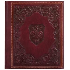 Medici Italian Leather Photo Album / Wedding Album / Scrapbook, Embossed Art, 8x10"