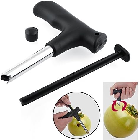 Hot New Useful Durable Stainless Steel Coconut Opener Opening Driller Cut Knife Hole Cleaning Stick