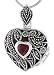 Heirloom Quality Sterling Silver Marcasite / Natural Garnet Heart Locket.