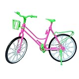 Mini Kid Children Toy Plastic Bike Bicycle with Basket for Barbie Doll Bike Accessories Toy