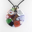 Handmade Multi-Color Millefiori Murano Glass Pendant - Daisy