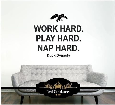 Work Hard Play Hard Nap Hard Duck Vinyl Wall Art vinyl wall lettering words sticky art home decor quotes stickers decals