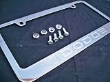 Cyber Monday Dodge Logo Chrome Metal License Plate Frame with Screw Caps - Dakota Ram Avenger Etc.