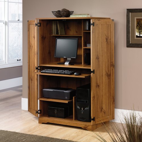 Sugar Creek Computer Armoire in Spiced Pine Finish On Sale