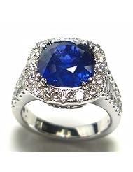 18K White Gold Sapphire and Diamond Ring -- LIFETIME WARRANTY