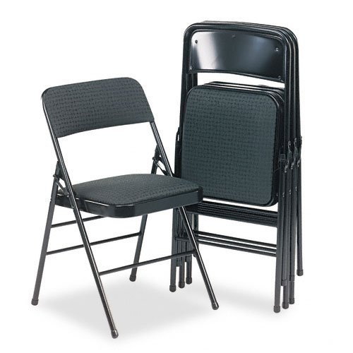 Samsonite 36885CVB4 Fabric Padded Seat/Back Folding Chair, BLK Frame, Cavallaro BLK
