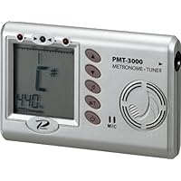 Profile AMS-PMT-3000 Clip-On Digital Metronome, Tuner, and Tone Generator with Tri-Color Display, Silver