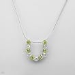 Necklace With 1.10ctw Precious Stones - Genuine Peridots and Topazes Made of 925 Sterling silver Length 16in