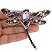 EVER FAITH Dragonfly Gold-Tone Teardrop Brooch Pin Light Purple Austrian Crystal