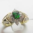 14K Yellow Gold Tsavorite and Diamond Ring