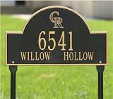 Colorado Rockies Black and Gold Personalized Address Lawn Plaque