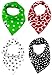 Bonzerdigs Baby Bandana Drool Bibs with Adjustable Snaps - Super Absorbent Cotton Cloth - Pack of 4