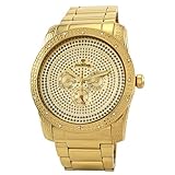 Just Bling Men's JB-8174-C Rock Star Gold-Tone Multi-Function Diamond Watch
