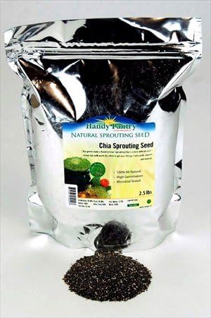 Organic Chia Seeds - 2.5 Lbs - Black Chia Sprouting Seeds For Growing Sprouts, Microgreens Chia Pet Refills, Food Storage, Sprout Salad