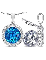 Switch-It Gems (tm) 2in1 Round 10mm Pendant with Interchangeable Simulated Diamond Included