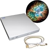 HQRP External USB 2.0 Slim DVD / CD-RW Drive (White) for Acer Aspire One D255 / AOD255 / D260 / AOD260 Netbook / Subnotebook plus HQRP Coaster