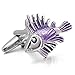 Men's 2 PCS Rhodium Plated Enamel Cufflinks Purple Silver Tone Tropical Fish Shirt Wedding Business 1 Pair Set