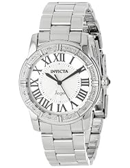 Invicta Womens 14373 Angel Silver Dial Diamond-Accented Stainless Steel Watch