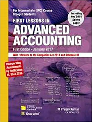 Advanced Accounting Book for IPC by M.P. Vijay Kumar