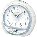 SEIKO CLOCK(セイコークロック) アナログ目覚まし時計 アラーム音切替タイプ ホワイトQM743W