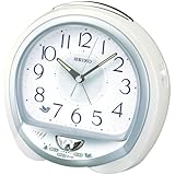 SEIKO CLOCK(セイコークロック) アナログ目覚まし時計 アラーム音切替タイプ ホワイトQM743W