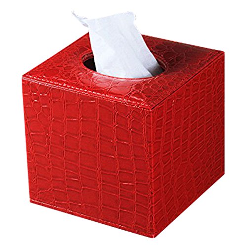 FUBARBAR PU Leather Cube Square Roll Tissue Box Cover