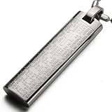 Lord's Prayer and Cross Stainless Steel English Small Pendant Necklace