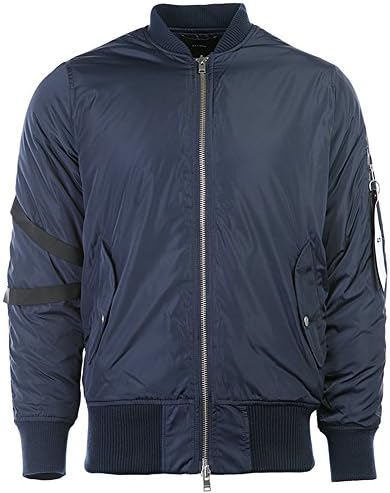 STAMPD Men's Strapped Bomber Jacket SLA-M312JK Navy SZ M