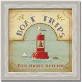 Boat Trips by Mid Gordon 8x8 Nautical Themed Fine Art Print Framed by Framed Art Tilliams