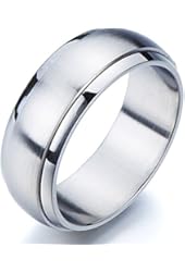 Refined Style Stainless Steel Spinner Unisex Ring Man Ring Comfort Fit 8mm
