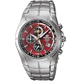 CASIO EDIFICE CHRONOGRAPH CHRONO DUAL TIME WATCH STOPWATCH RED DIAL EF516D-4A by Casio
