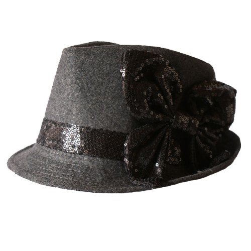 Bow Sequin Wool Fedora