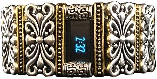 FitBit Charge Bracelet and FitBit Charge HR Bracelet: Hyde Scroll in Silver and Gold with Window, 9"