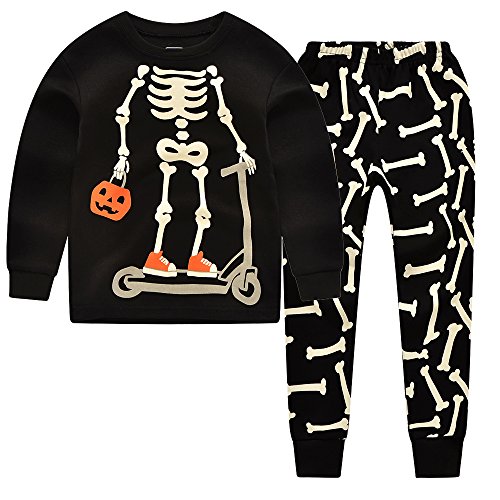 CNBABY Little Boys Skeleton Pajama Set