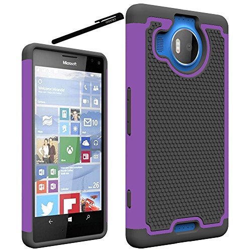 Lumia 950 XL Case, Microsoft Lumia 950 XL Case Cover Accessories - Shock-Absorption Dual Layer Defender Protective Case Cover For Microsoft Lumia 950 XL (Not for Lumia 950) - Purple