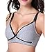LANFEI Women's Cotton Spandex Wirefree Sleep Bra for Nursing and Maternity  Gray  M 36 80