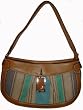 Women's Etienne Aigner Purse Handbag Savannah Woven Collection Cool Stripe Facst