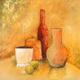 IMAGE OF Still Life with Red Bottle Art Poster Print by Heinz Hock, 8x8