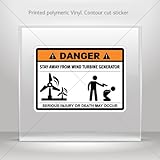 Decal Sticker Funny Stay Away From Wind Turbine Generator Motorbike Weatherproof Racing 0400 XR568