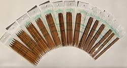 Carbonized Patina 7" Double Point Bamboo Knitting Needles 14 Sizes (70 Pieces)
