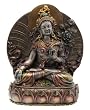 Casted Bronze White Tara Statue - 10 inches high