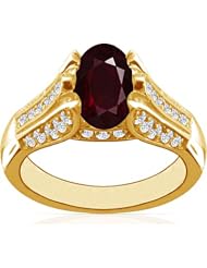 14K Yellow Gold Oval Cut Ruby Ring With Sidestones (GIA Certificate)